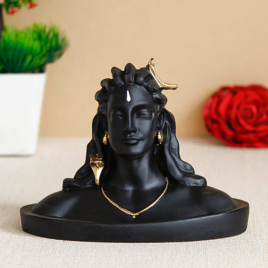 Ghar Sajao Premium Adiyogi Lord Shiva Statue for Home Decor & Gifting (15cm, Black)