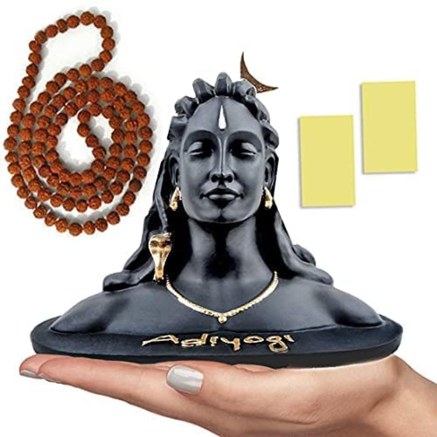 GharSajao Adiyogi Bust with Rudraksha Mala Gift Set